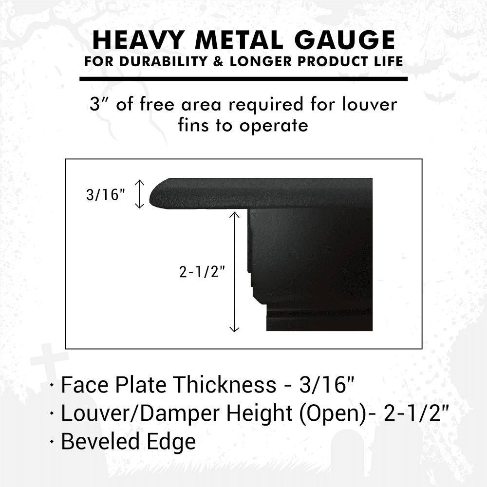 Spooky Gothic Vent cover 4"x 12" Duct Opening (Overall 5-1/2"x 13-3/4") Spider Web Design Solid Cast Aluminium Register