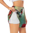 thumbnail image 2 of Haiem Hummingbird Floral Paradise Women's 2 in 1 Running Shorts - Lightweight Athletic Workout Gym Yoga Breathable Sports Shorts Liner with Phone Pockets-Medium, 2 of 9