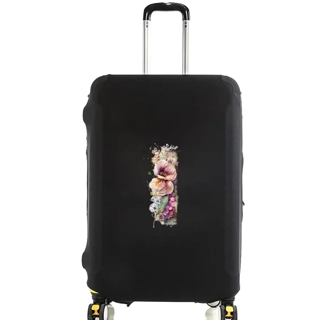 Housses de Valise Housse de Protection Valise de Voyage Anti-Rayures Housse Anti-Poussière Réutilisable Housse Anti-Poussière Lavable Motif Imprimé Floral Lettre 8floral Lettre I L