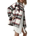 thumbnail image 4 of Surchemise Chemise à Carreaux Oversize pour Femme à Boutons, Veste à Manches Longues Décontractée d'Automne avec Poches, 4 of 10