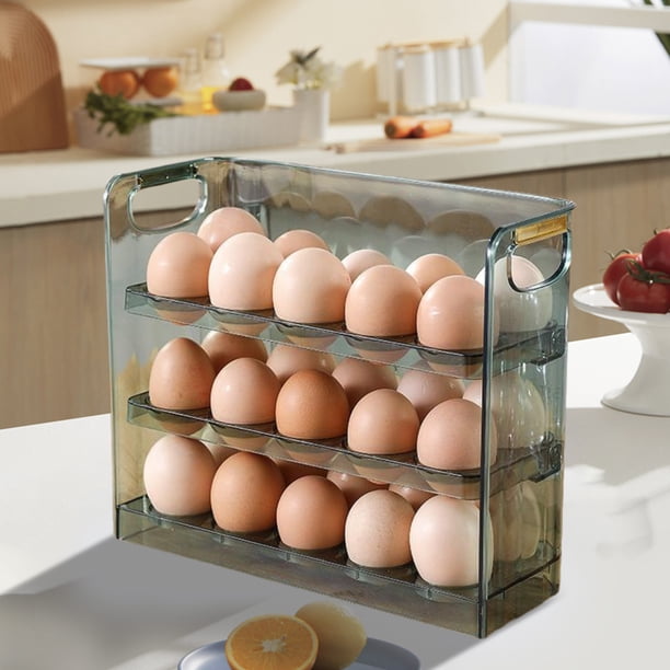 5 Pièces Plateau à Œufs Empilable - Boîte De Rangement 30 Œufs, Vert, Idéal Frigo Et Cuisine