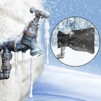 Outdoor Faucet Covers for Winter - Outdoor Water Faucet Cover Socks for Winter Freeze Protection Pipe Insulation Reusable Waterproof Insulated Spigot backflow Cover(5.4*7.1Inch,Black)