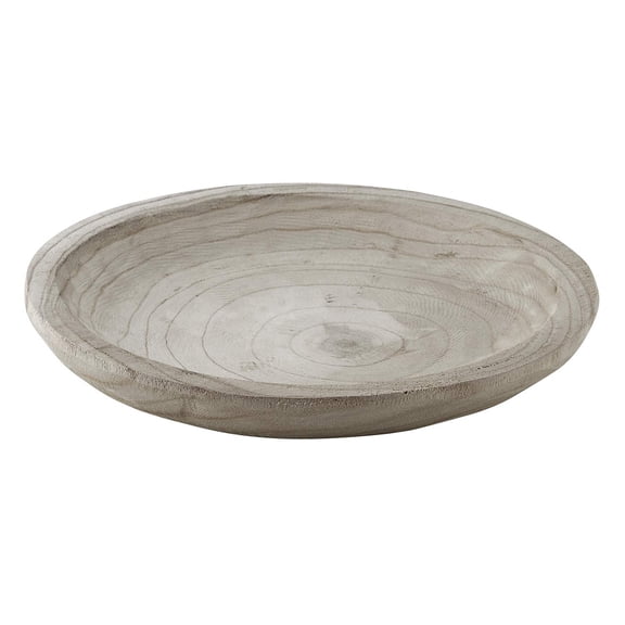 Santa Barbara Design Studio Pure Design Large Hand-Carved Paulownia Wood Serving Bowl – Grey