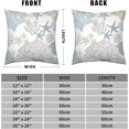 thumbnail image 5 of Summer Beachy Pillow Covers 16x16 Set of 2 Coastal Coral Throw Pillow Covers Seashell Starfish Pillow Case for Living Room Bedroom Home Decor, Cotton Linen, 5 of 6