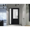 thumbnail image 5 of Front Exterior Prehung Metal-Plastic Door Frosted Glass / Manux 8422 Matte Black / Side Window / Office Commercial and Residential Doors Entrance Patio Garage 52" x 80" Right-hand Inswing, 5 of 5