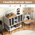 thumbnail image 6 of LOKO Record Player Stand with Charging Station, Turntable Stand with Vinyl Storage Holder, Record Storage Table with Metal Frame, Vinyl Display Shelf for Living Room, Music Room (White), 6 of 9
