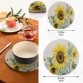 thumbnail image 3 of SKYSONIC Watercolor Sunflower Painting Trivet Pot Holders Pads, Set of 2 Radiant Blooms Pot Holder Heat Resistant Trivets Cotton Thread Weave Mats Kitchen Table Decor, 3 of 7