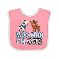 Inktastic Moo Moo I'm 1 with Cute Holstein Cows Boys or Girls Baby Bib