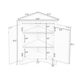 thumbnail image 6 of GDF Studio 17.2" Triangle Bathroom Storage Cabinet, Freestanding Corner Floor Cabinet, Adjustable Shelf, White, 6 of 12