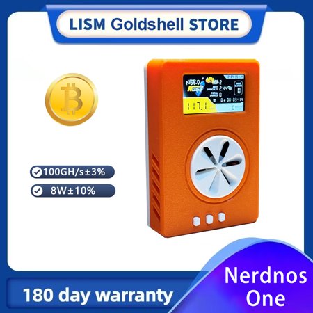 NerdMiner 200GH/s 8W Bitcoin Asic Miner Nerdnos One Win 3.125 BTC Solo Lottery Miner with Low Power Consumption WiFi Connection with USB-C Cable