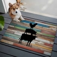 thumbnail image 3 of 2x3 Ft Entryway Area Rug, Farmhouse Wooden Grain Kitchen Rug Runner Washable Floor Mat, Vintage Country Cow Pig Chickens Non Slip Indoor Door Mat Throw Carpet for Bathroom Living Room Bedroom, 3 of 8