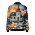 thumbnail image 4 of Summer Clearance Ofreoo Women's Casual Fashion Printed Pocket Zippered Coat Lightweight Jacket Women, 4 of 5