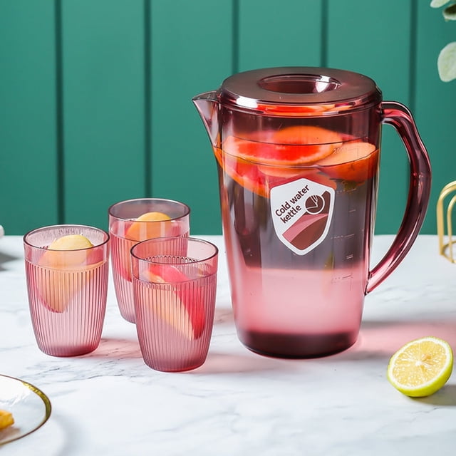 Household Water Jug with Scale Ice Cold Tea Beverage Dispenser Bottle for Home and Office Daily Use - Garred