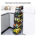 thumbnail image 5 of BENOSS 5 Tier Slim Rolling Cart with Drawers Pull-Out Design Corner Storage Shelf Organizer with Wheels，Black-Metal, 5 of 7