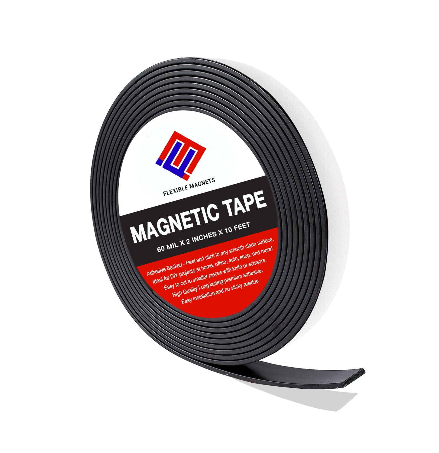 2-inch x 10-feet x 1/16 thick Adhesive Magnetic Strip VERY STRONG! Flexible Magnet Tape 