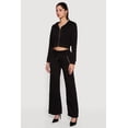 thumbnail image 3 of Women's Cropped Long Sleeve Zip Front Drawstring Hoodie, 3 of 4