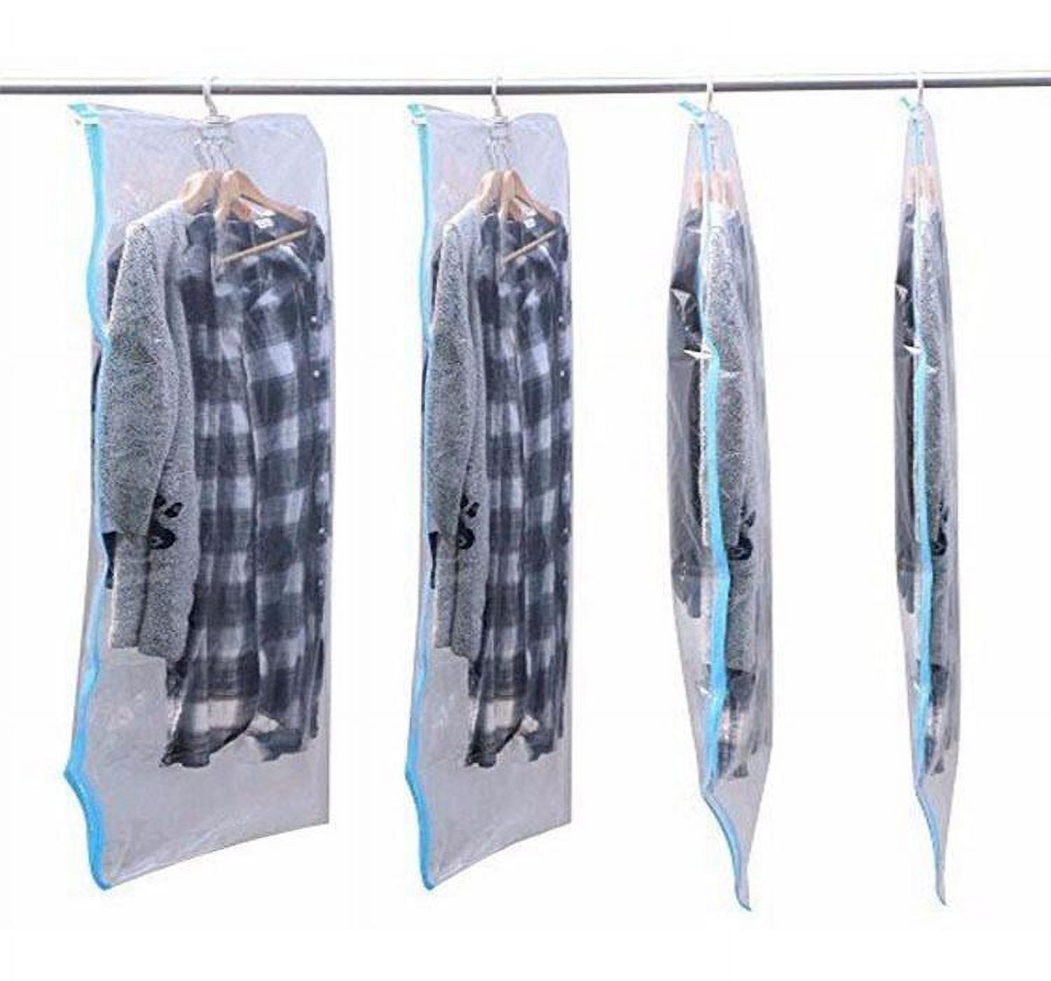 QQbed XL 5 Pack Double Seal Waterproof Hanging Vacuum Storage Bags with Hook 47"x28" (120x70cm) Reduces Size by up to 80%