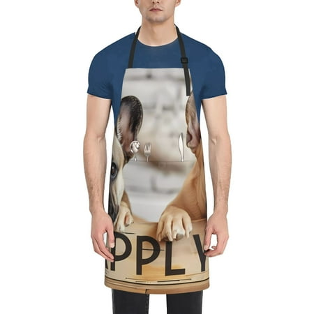 

Goofa Cute Bulldogs Apply Printed Waterproof Apron 33 Chef Aprons for Men Heavy Duty Chemical Work Apron Adjustable Bib Apron