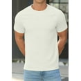 thumbnail image 2 of Iceglad Mens Waffle Crew Neck Shirts Slim Fit Short Sleeve Casual T-Shirt Grayish S, 2 of 10