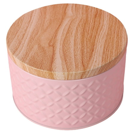 

Lotatory Iron Pink Bakery Box with Lid Baking Dessert Cookie Candy Snacks Storage Box