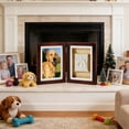 thumbnail image 5 of Pets Paw Print + Photo Keepsake Frame Holds, Dog or Cat Paw Print Impression, Wooden Picture Frame, Personalized Gift Keepsake for Pet Lovers, Hinged for Desktop (Brown), 5 of 9