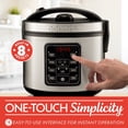 thumbnail image 4 of Gourmia Rice Cooker 5 Qt (10 Cup Cooked, 5 Cup Uncooked) with Digital Controls and 10 Cooking Functions, Stainless Steel, 4 of 10