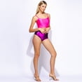 thumbnail image 2 of Metallic Booty Shorts Sparkly Micro Short Shorts - Shiny Sexy Hotpants for Rave Dance Disco Party Costume Purple 2X, 2 of 6