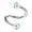 Lake Blue, variant on S-shaped Lip Ring Eyebrow Stud Rhinestone-encrusted Spiral Twisted Nose Ring-Red