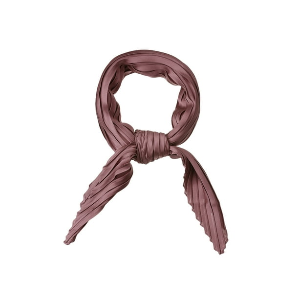 INSPIRAR CHIC Pañuelo de Cabeza con Pliegues en Rombo para Mujeres, Bufandas de Color Sólido, Pañuelo de Cuello, Bandana, Rosa Polvoriento 40.94x16.54"(L*W)