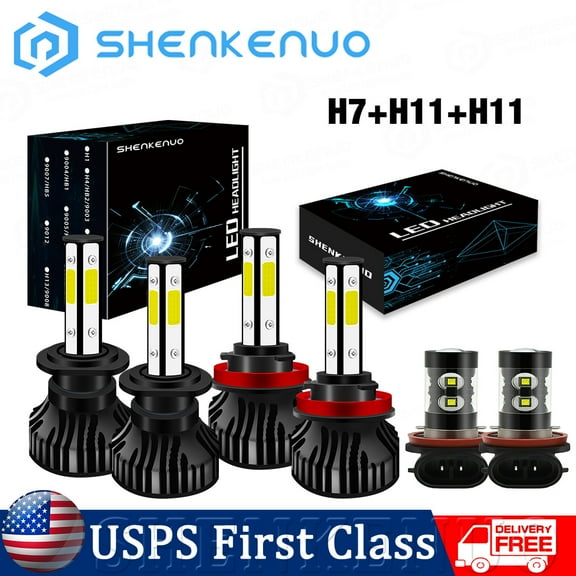 For Hyundai Santa Fe 2013-2016 6000K LED Headlights High&Low Beam Fog Light Bulbs Kit