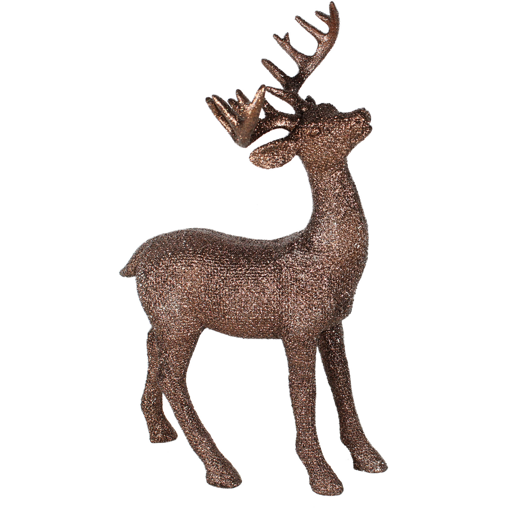 Holiday Time Christmas Decor Brown Glittered 11" Resin Deer  Walmart.com