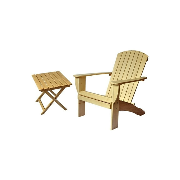 Adirondack Chair with Table & Bottle Opener - Outdoor Patio Furniture - Solid Cedar Wood