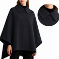 thumbnail image 2 of Women'S Poncho Sweater Wrap Topper Knitted Elegant Shawls Cape Evening Dresses for Fall Winter Black XL, 2 of 5