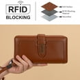 thumbnail image 4 of Wrangler Wristlet Wallet Women RFID Blocking Wallet, Card Cases & Money Organizers Large Capacity Bifold Clutch Wallets Ladies Female Card Cash Phone Wallets with ID Window, Brown, 4 of 7