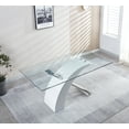 thumbnail image 4 of DreamBuck Stylish Dining Room Table, Luxury Glass Top Dining Table, Modern Design For Your House, White, 4 of 6