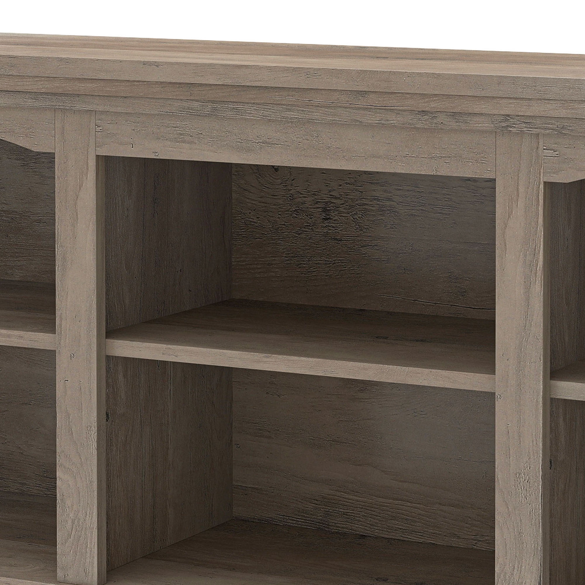 Uforic TV Stand for 80 Inches TV, Farmhouse Entertainment Center with Adjustable Shelf & Storage Cabinets, Washed Gray