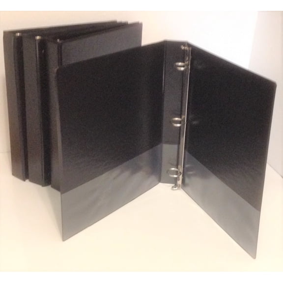 Black Vinyl 3-Ring Regular Binder for 8.5" x 11" Sheets, 1" Capacity, Wilson-Jones Brand (368-14) - Pack of 4 Binders