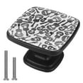 thumbnail image 1 of 4 Pcs Cabinet Handle Drawer Pulls Acoustic Guitars Music Knobs with Screws Square Furniture Office Cabinet Knob Decoration, 1 of 5