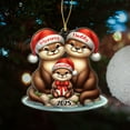 thumbnail image 4 of Personalized Choose Name Otter Family of 3 Shaped Ornament, Our First Christmas As A Family of Three Ornaments 2025, Customized Otter Families of 3 Xmas Keepsake Ornament Gift for Dad Mom Kid Parents, 4 of 5
