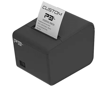 Custom America P3L Thermal Receipt Printer | USB, Serial & Ethernet | 200mm/s High-Speed | 203 dpi | Auto Cutter | 80/58mm Paper | Windows, Linux, Android, iOS Compatible
