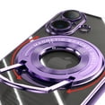 thumbnail image 5 of ELEHOLD Plating Case for iPhone 16 Plus,Transparent Clear Back Magnetic Compatible with Mag Safe Charging Foldable Kickstand Shockproof Anti-Yellowing Case for iPhone 16 Plus,Lightpurple, 5 of 6