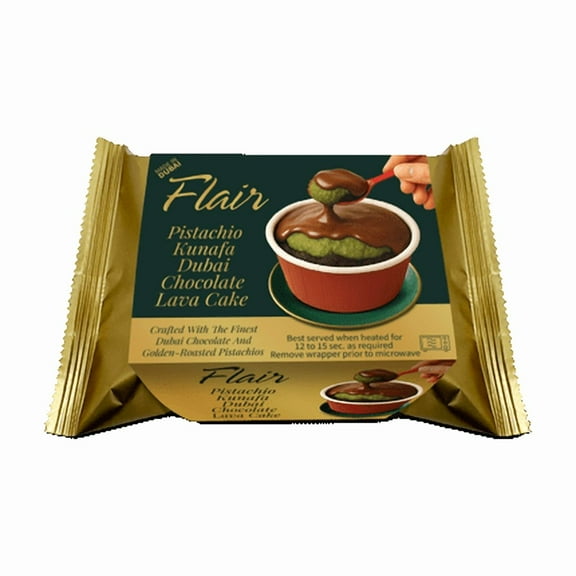 Flair Dubai Pistachio Kunafa Chocolate Lava Cake 60gm (2.1oz)