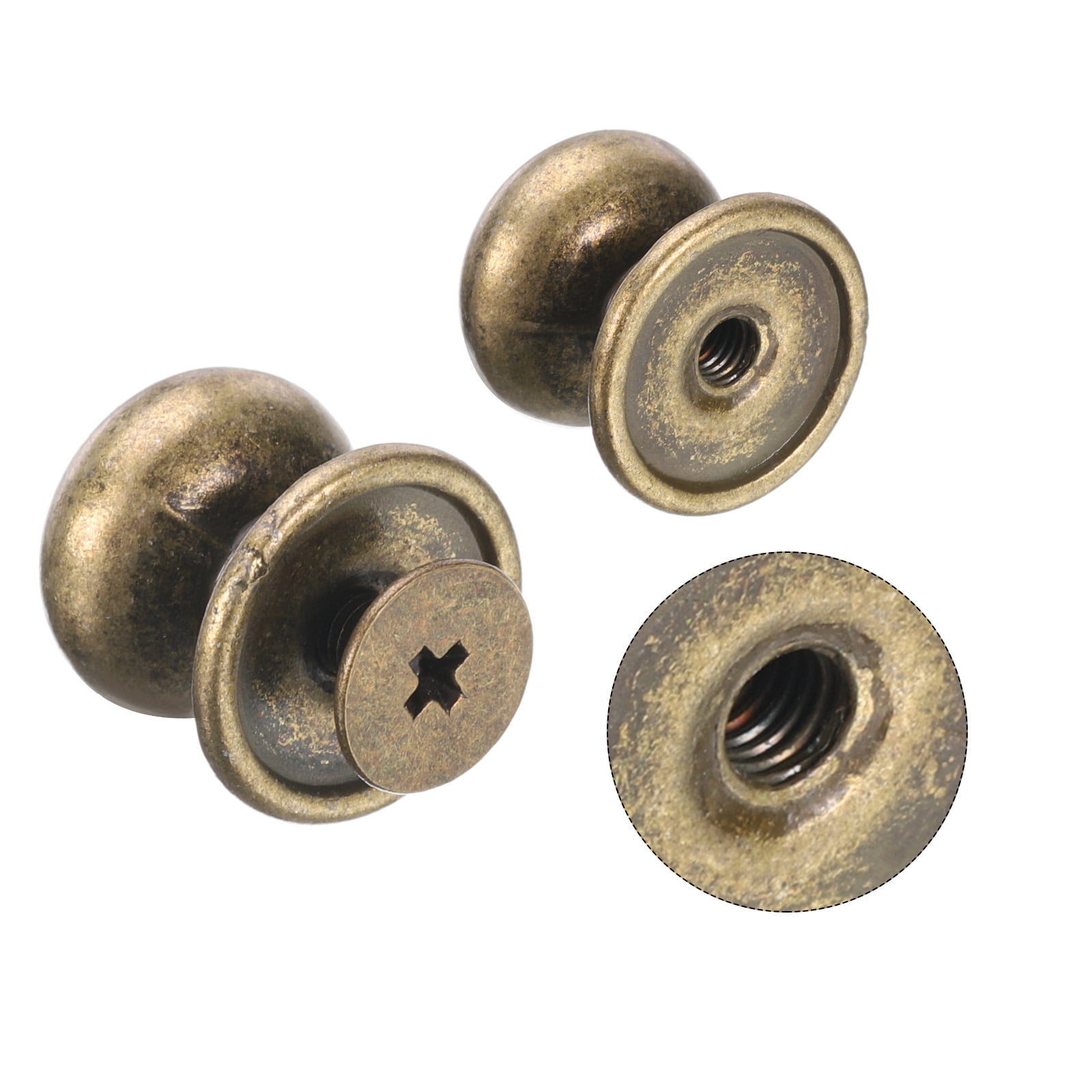 Unique Bargains Mini Round Knobs Small Drawer Pulls for Cabinets 0.46" x 0.51" Bronze
