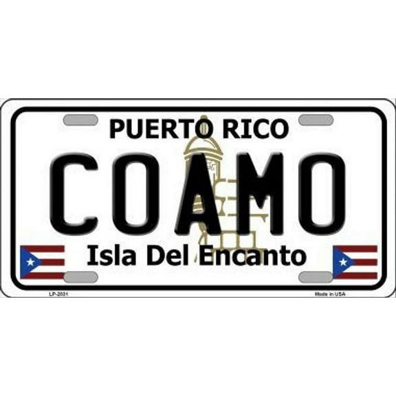 Coamo Puerto Rico Metal Novelty License Plate