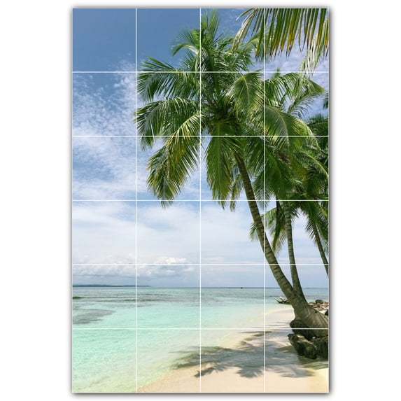 Picture-Tiles.com: Trees Ceramic Tile Wall Mural WAL501018-46S. 17"W x 25.5"H using (24) 4.25" x 4.25" Ceramic Tiles-Satin Finish
