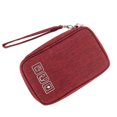 thumbnail image 1 of POINTERTECK Cable Storage Bag Portable Small Mobile Phone PC Wire Organizer Electronic Accessories Handbag Office School Backpacking Wine Red, 1 of 8