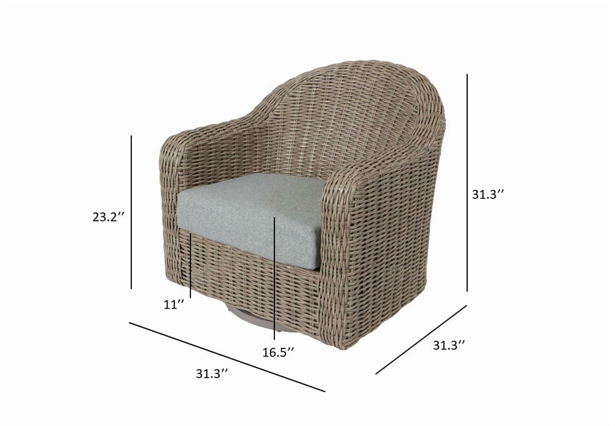 Better Homes & Gardens Bellamy Outdoor 1pk Swivel Glider Chair, Gray Wicker/Gray Cushion