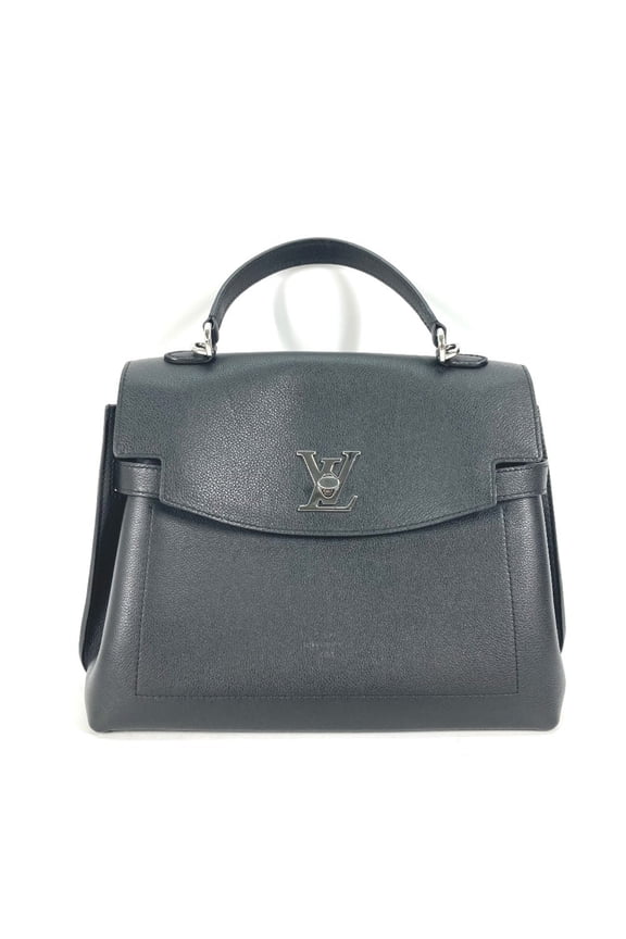 Pre-Owned LOUIS VUITTON M51395 Lock Me Ever MM Tote Bag, Leather, Women's, Noir, Black (Good)
