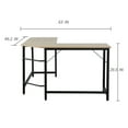 thumbnail image 2 of Irene Inevent L-shaped Corner Table Wooden Computer Work Desk Space-Saving Study Writing Workstation for Home Office, Beige/Black, 2 of 10