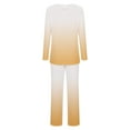 thumbnail image 5 of Women's Long Sleeve Pajamas Set with Pockets Soft Pants with Long Sleeve Tops Ladies Sleepwear Gradient Printed Casual Tops Pants Pajama Set Pajama Pants Women Soft Orange M, 5 of 6